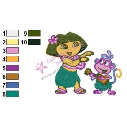 Dora The Explorer Embroidery Design 11